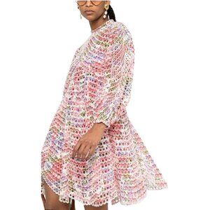 Zimmermann Poppy Eyelet Dress in Crimson Floral Print. Size XS (Zimmermann 0P).